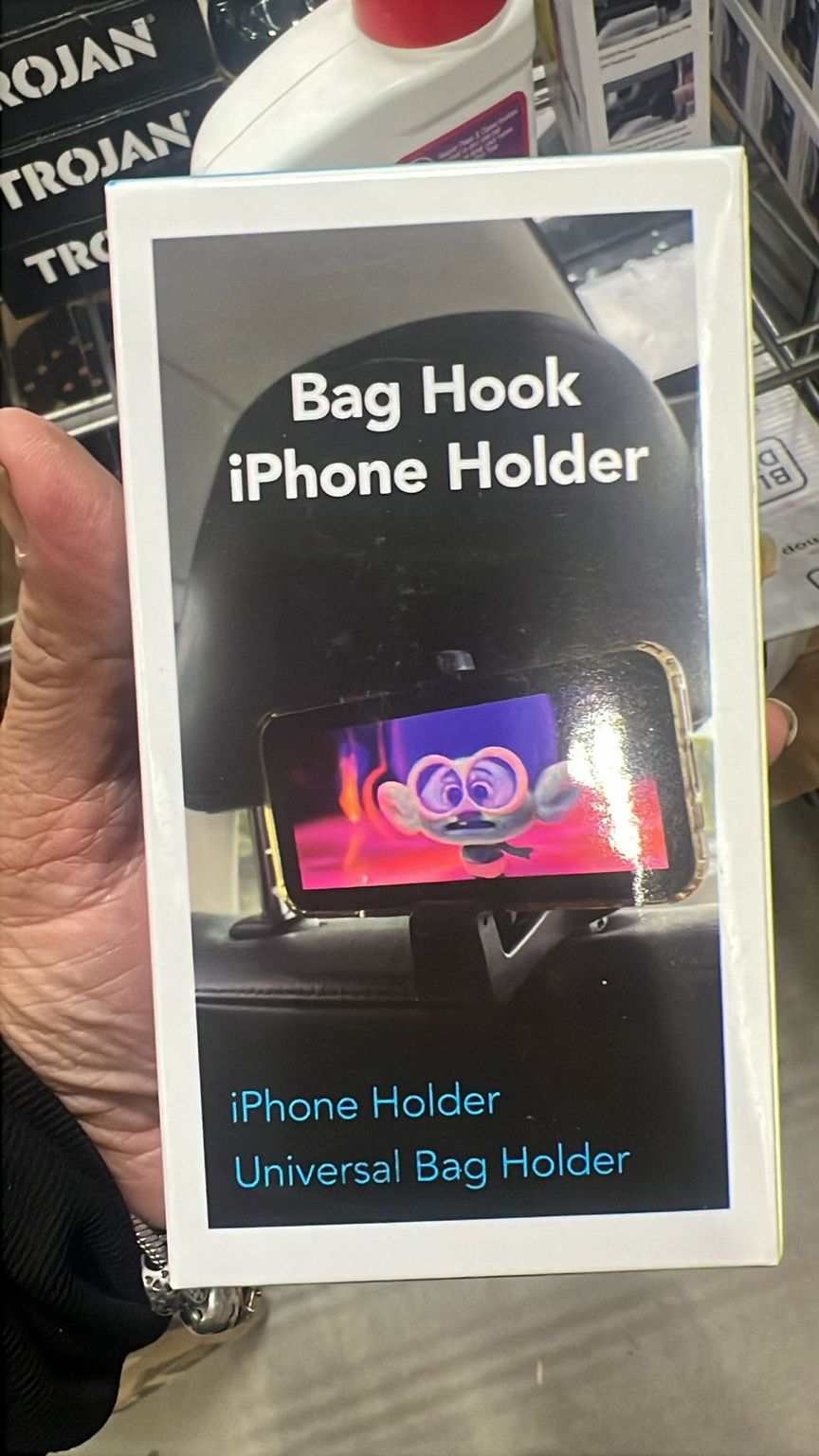 2-in-1 Car Hook & Phone Holder