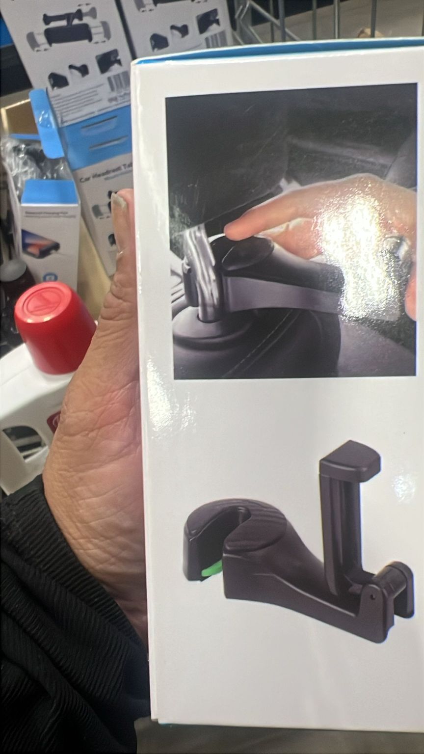 2-in-1 Car Hook & Phone Holder